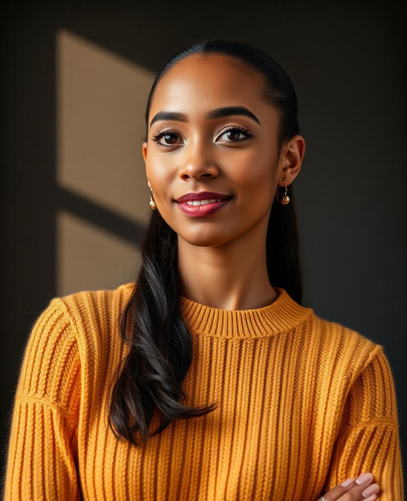 Persona portrait of Mindful Sipper Maya, a 34-year-old creative professional